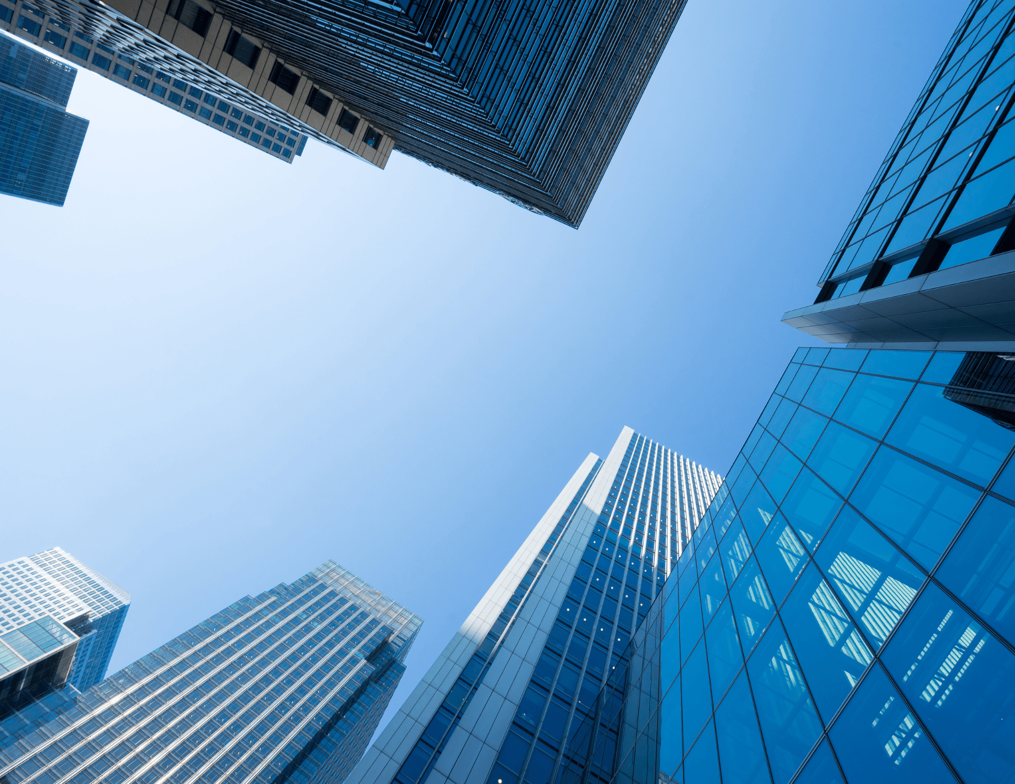 Glass towers in financial district