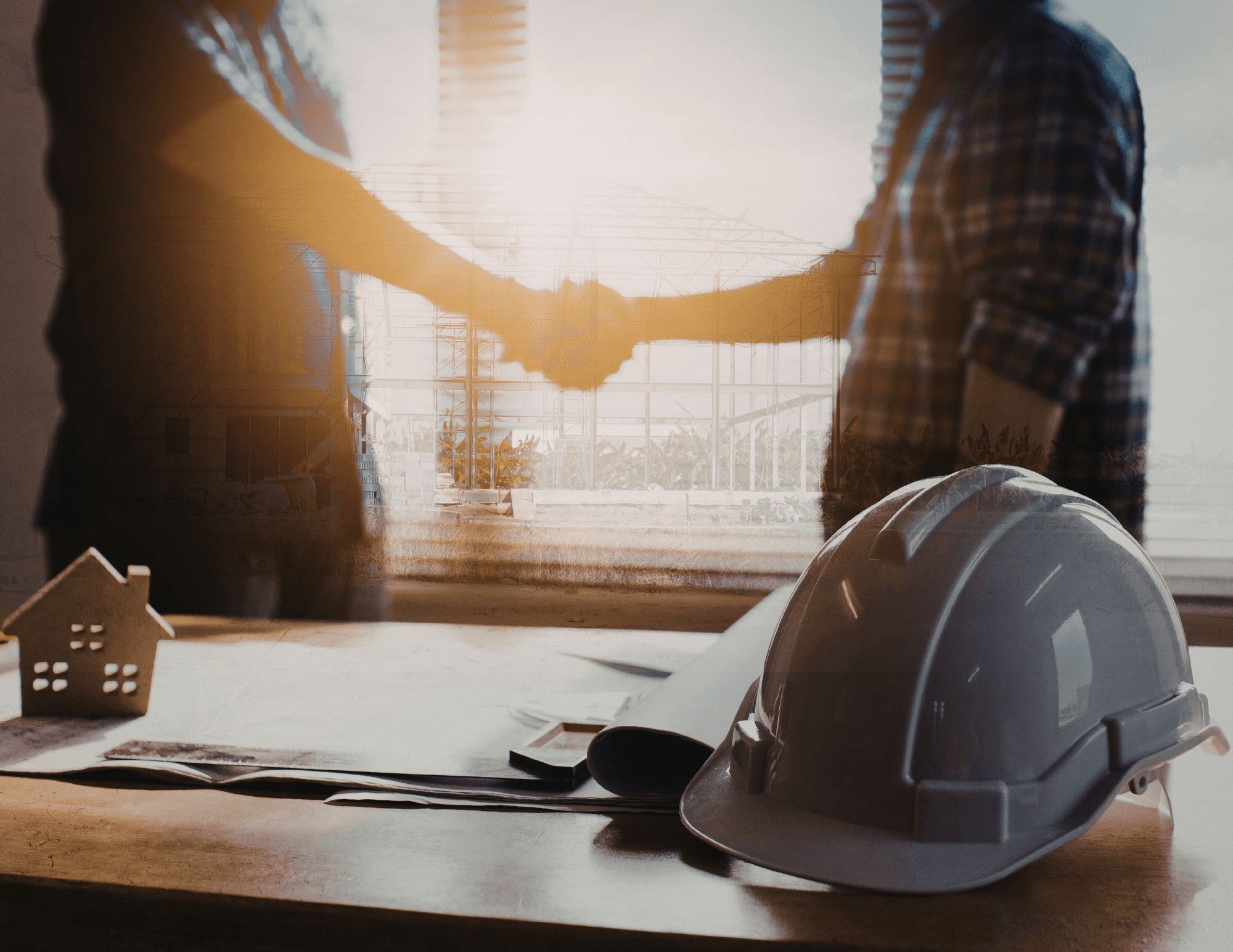 Construction partnership handshake